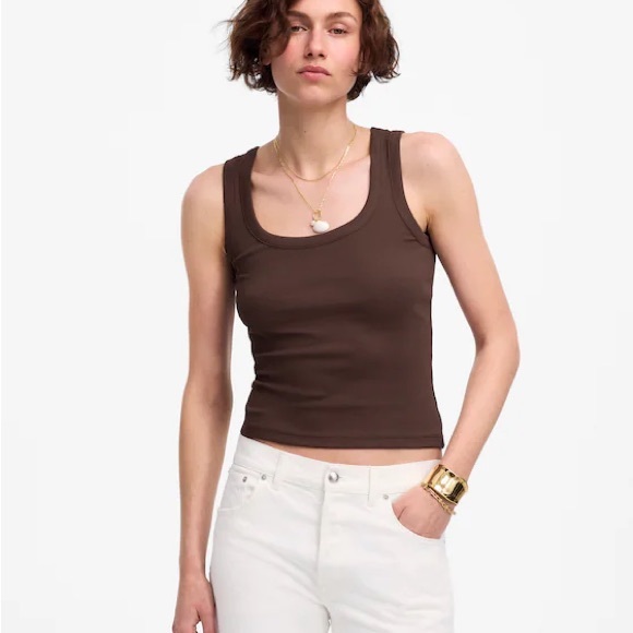 Madewell Tops - NWT Madewell (Re)generative Cotton Ribbed Scoopneck Tank XS
